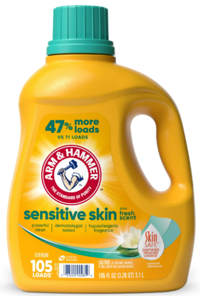 ARM & HAMMER Sensitive Skin 'fresh scent' Liquid Laundry Detergent 105 Loads 3100 ml